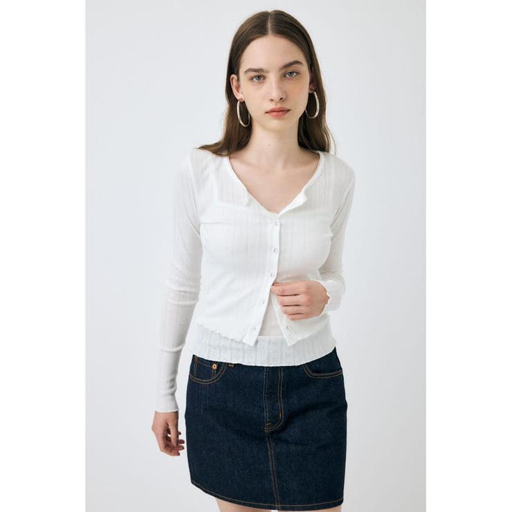 EYELET U-NECK カーデ & キャミ | MOUSSY OUTLET | 詳細画像6 