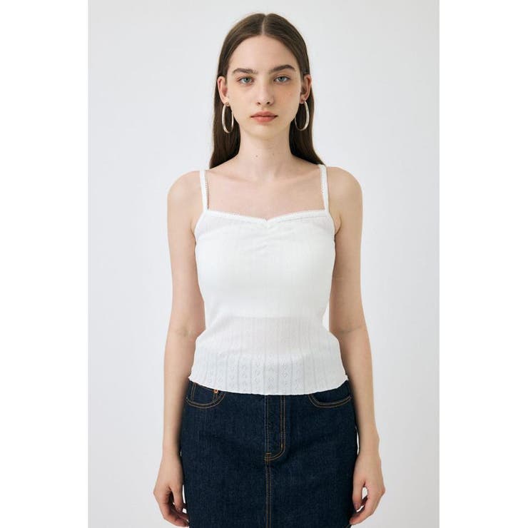 EYELET U-NECK カーデ & キャミ | MOUSSY OUTLET | 詳細画像8 