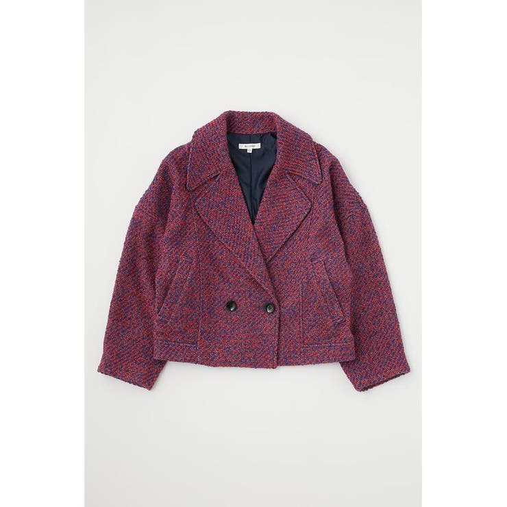 Big collar tweed ジャケット-