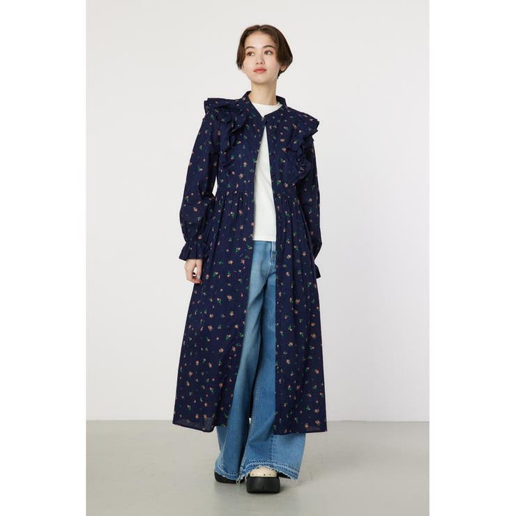 柄NVY5 | フラワーパターンフリルワンピース | RODEO CROWNS WIDE BOWL