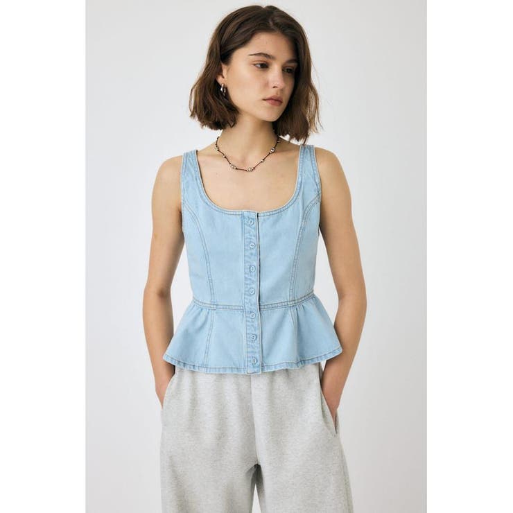 SQUARE NECK デニム ビスチェ | MOUSSY OUTLET | 詳細画像14 