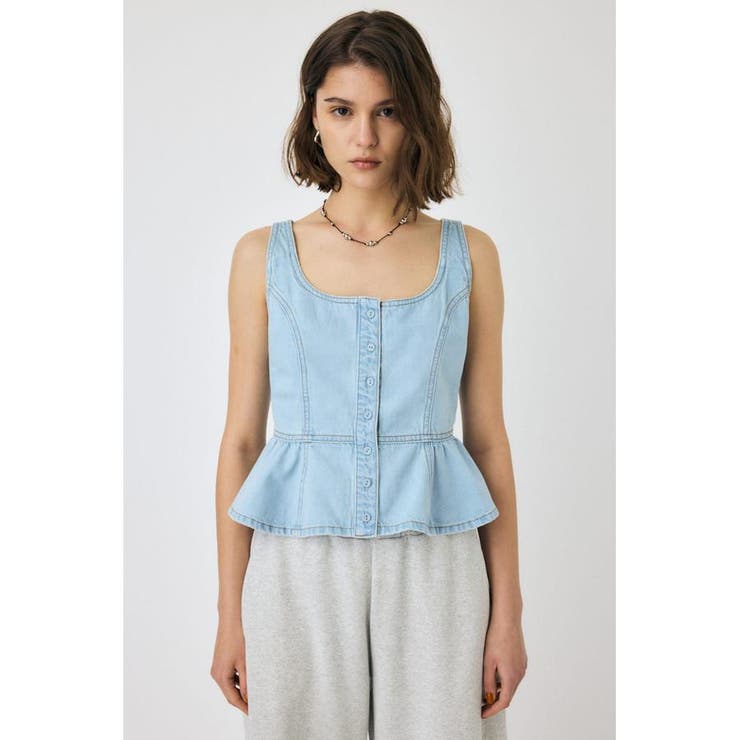 SQUARE NECK デニム ビスチェ | MOUSSY OUTLET | 詳細画像15 