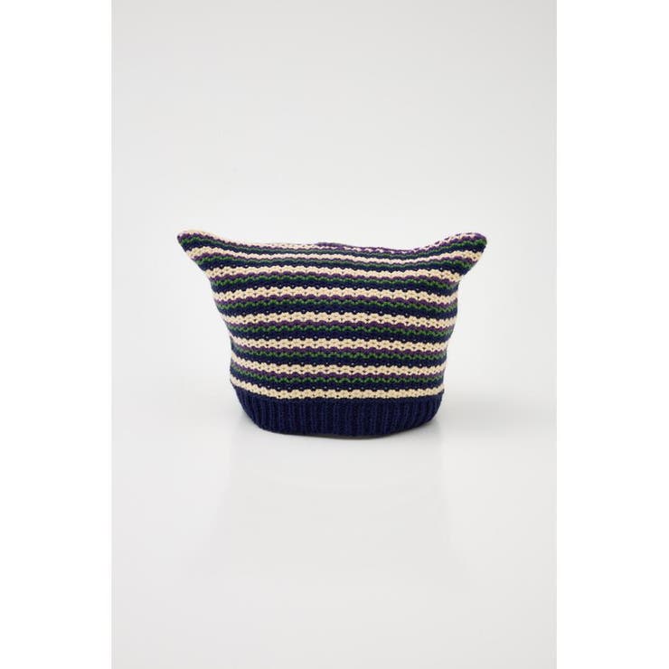 NVY | キッズNecoミミボーダーニットキャップ | RODEO CROWNS WIDE BOWL