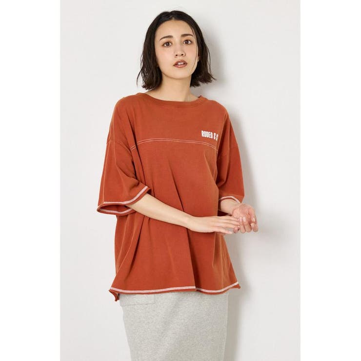 RED | ヴィンテージライクステッチ5分袖Tシャツ | RODEO CROWNS WIDE BOWL