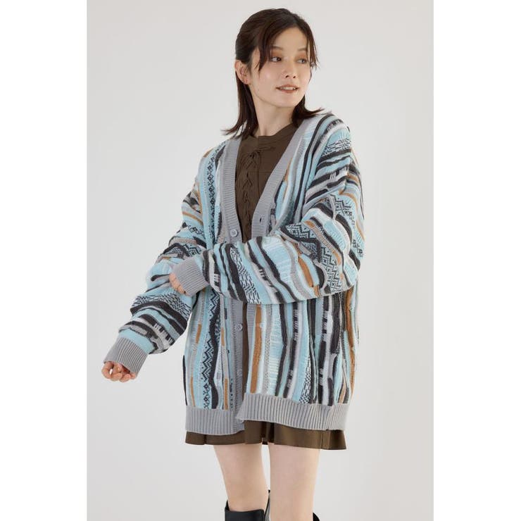 3Dマルチカラーニットカーディガン | RODEO CROWNS WIDE BOWL | 詳細画像35 