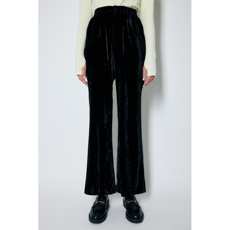 BLK | PLEATED VELOUR パンツ | MOUSSY OUTLET