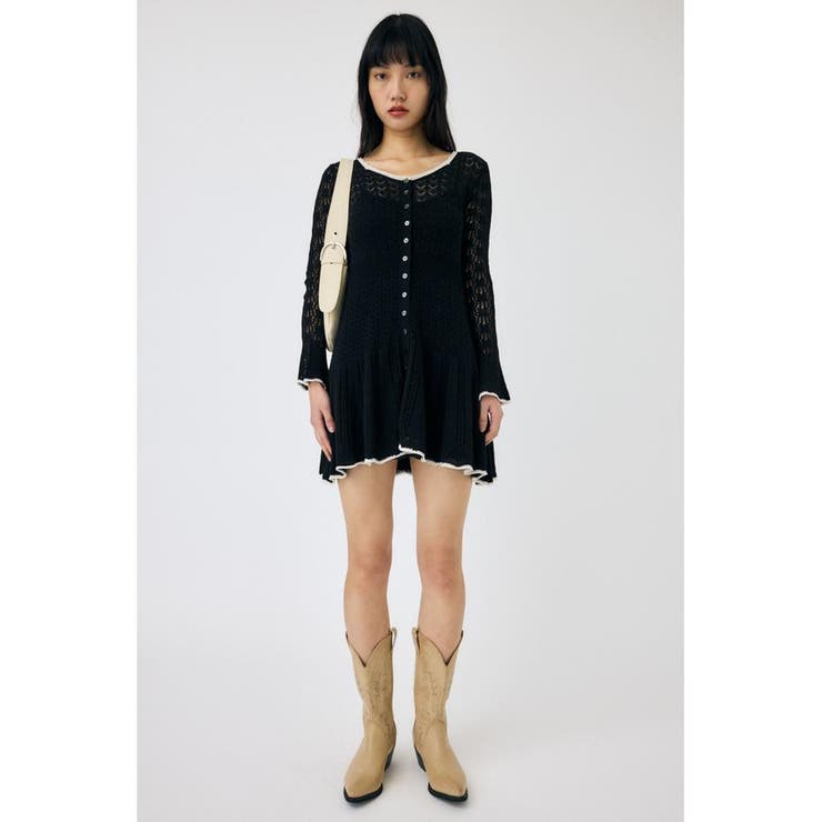 EYELET LACE KNIT ミニドレス | MOUSSY OUTLET | 詳細画像11 