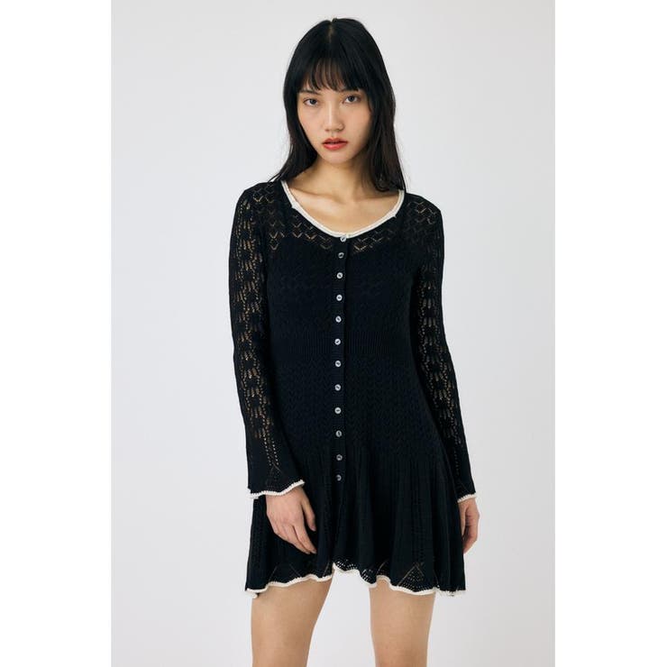 EYELET LACE KNIT ミニドレス | MOUSSY OUTLET | 詳細画像12 