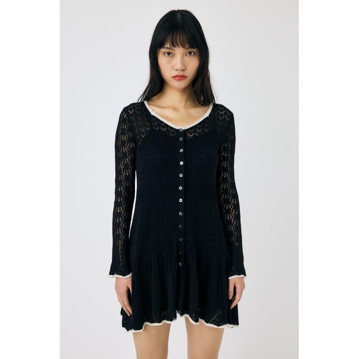 EYELET LACE KNIT ミニドレス | MOUSSY OUTLET | 詳細画像13 