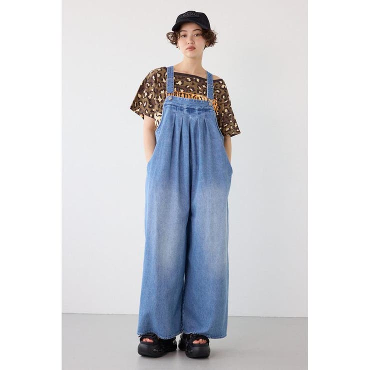 BLU | タックワイドサロペット | RODEO CROWNS WIDE BOWL