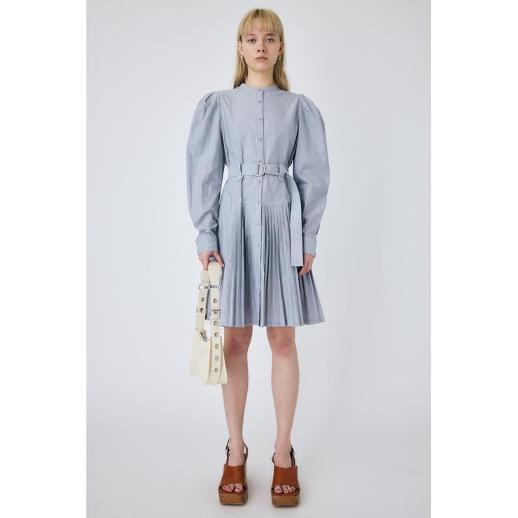 柄NVY5 | BELTED PLEATS MINI ドレス | MOUSSY OUTLET