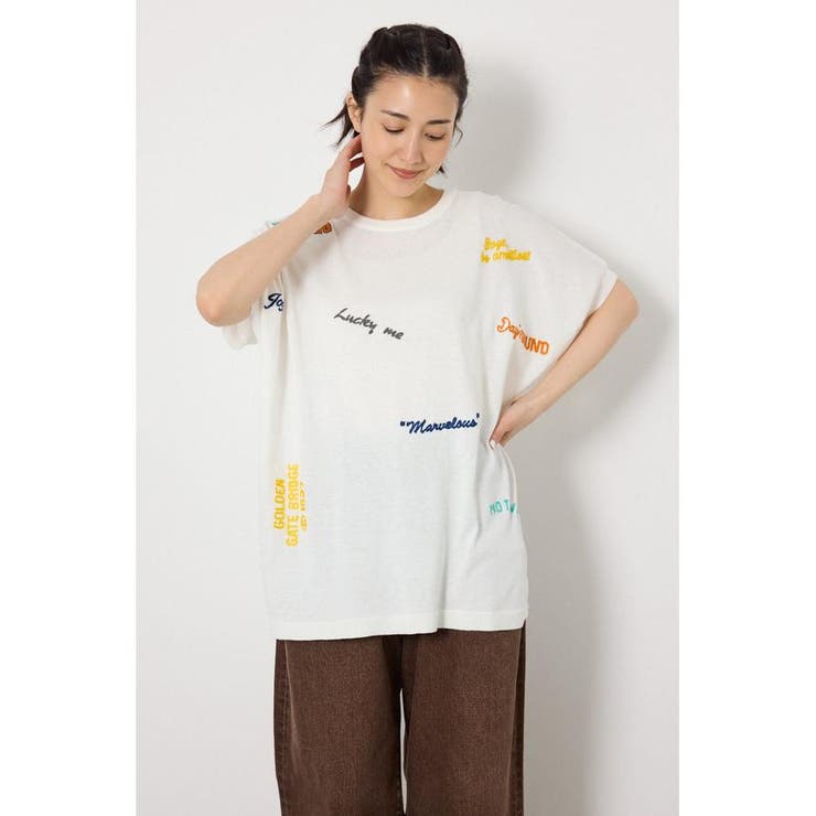 O/WHT1 | G.V embroideryニットトップス | RODEO CROWNS WIDE BOWL