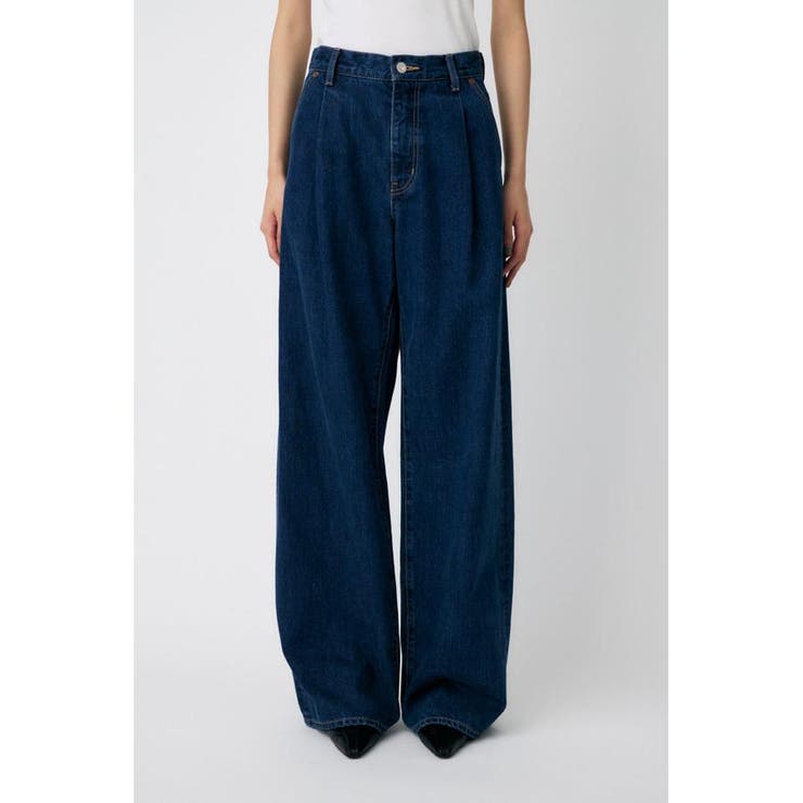 BLU | TUCK WIDE ストレートデニム | MOUSSY OUTLET