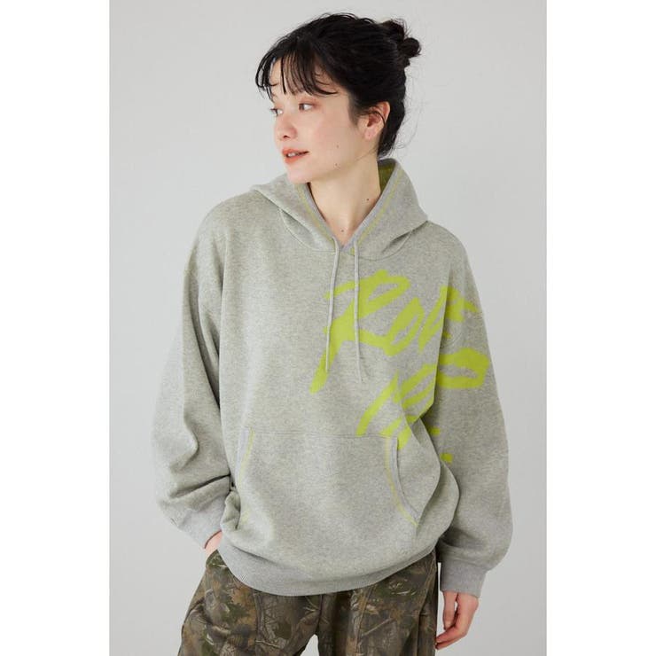 L/T.GRY1 | スウェットライクフロントロゴニットフーディー | RODEO CROWNS WIDE BOWL