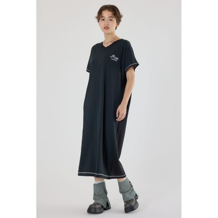 BLK | 配色ステッチニットコンビワンピース | RODEO CROWNS WIDE BOWL