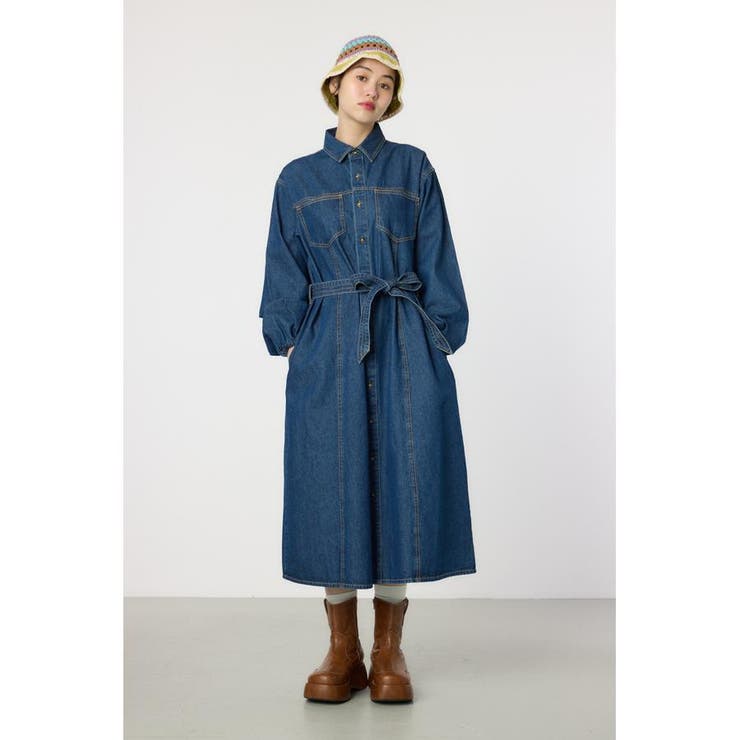 BLU | デニムフレアマキシワンピース | RODEO CROWNS WIDE BOWL