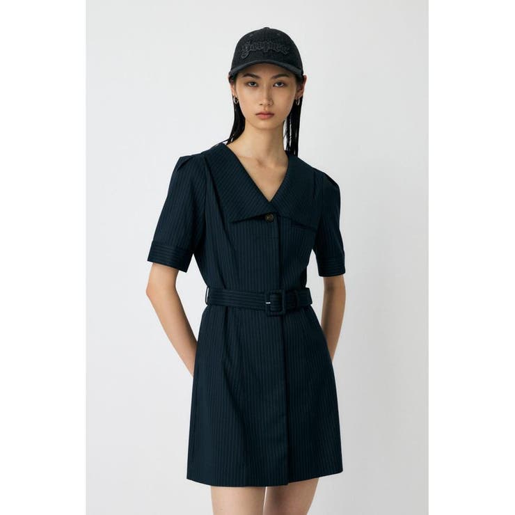 NVY | BIG COLLAR MINI ドレス | MOUSSY OUTLET