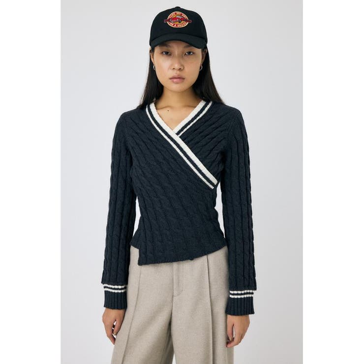 GRY | CABLE LINE ニット | MOUSSY OUTLET