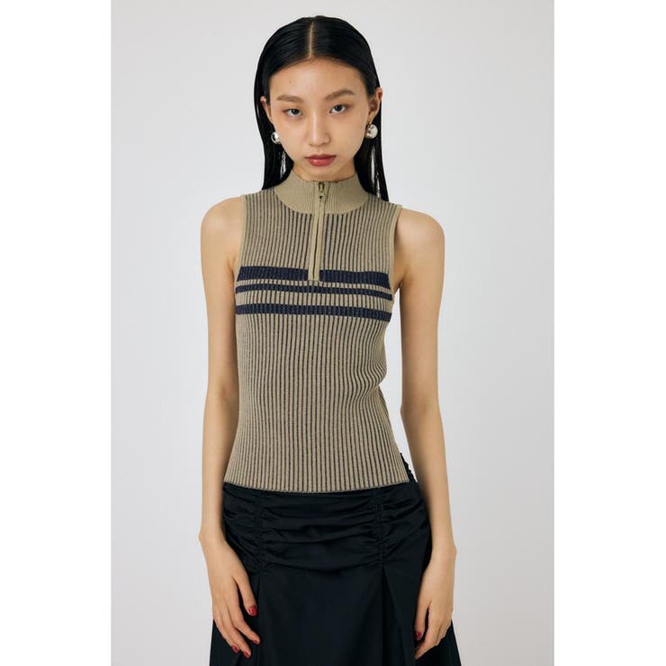 KHA | MOCK NECK ハーフジップトップス | MOUSSY OUTLET