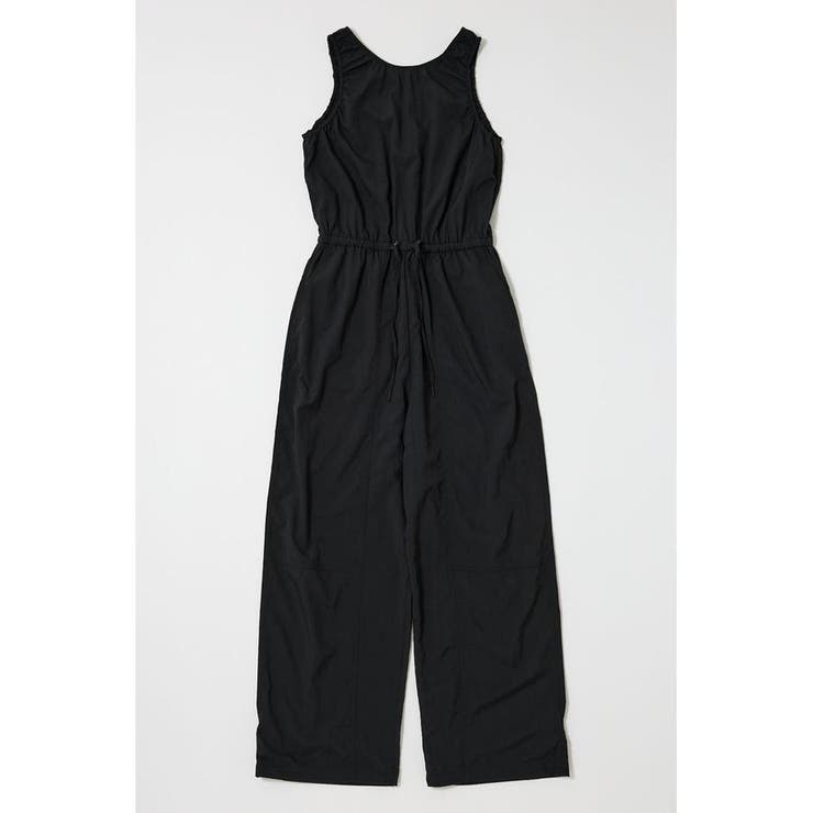 BLK | NYLON GATHER ジャンプスーツ | MOUSSY OUTLET