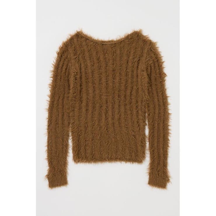 BRN | SHEER SHAGGY ロングスリーブニット | MOUSSY OUTLET