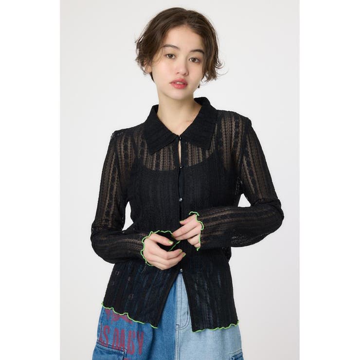 BLK | POINT COLOR シアーシャツ | RODEO CROWNS WIDE BOWL