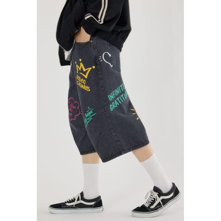 ラクガキバミューダデニムパンツ | RODEO CROWNS WIDE BOWL | 詳細画像3 