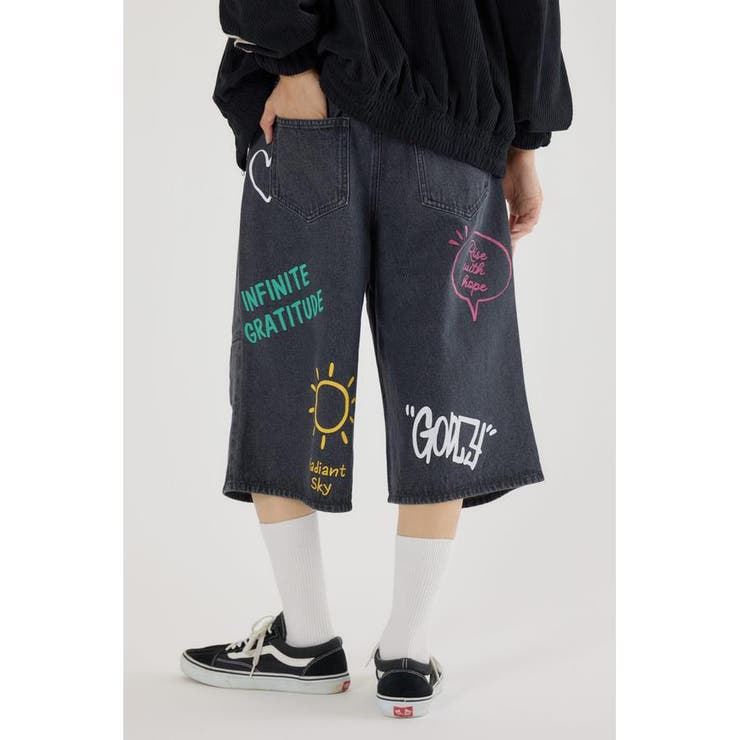 ラクガキバミューダデニムパンツ | RODEO CROWNS WIDE BOWL | 詳細画像4 