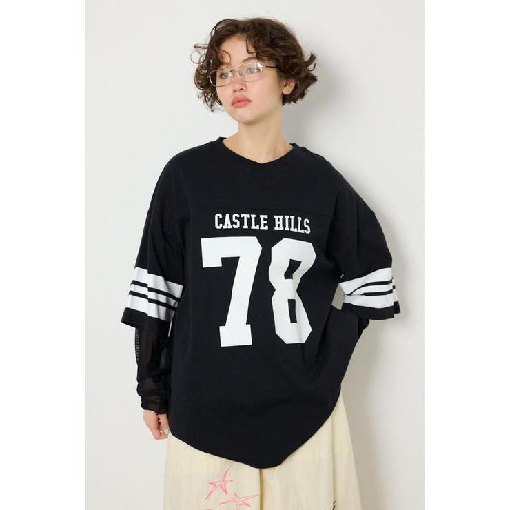 BLK | チュールレイヤードナンバートップス | RODEO CROWNS WIDE BOWL