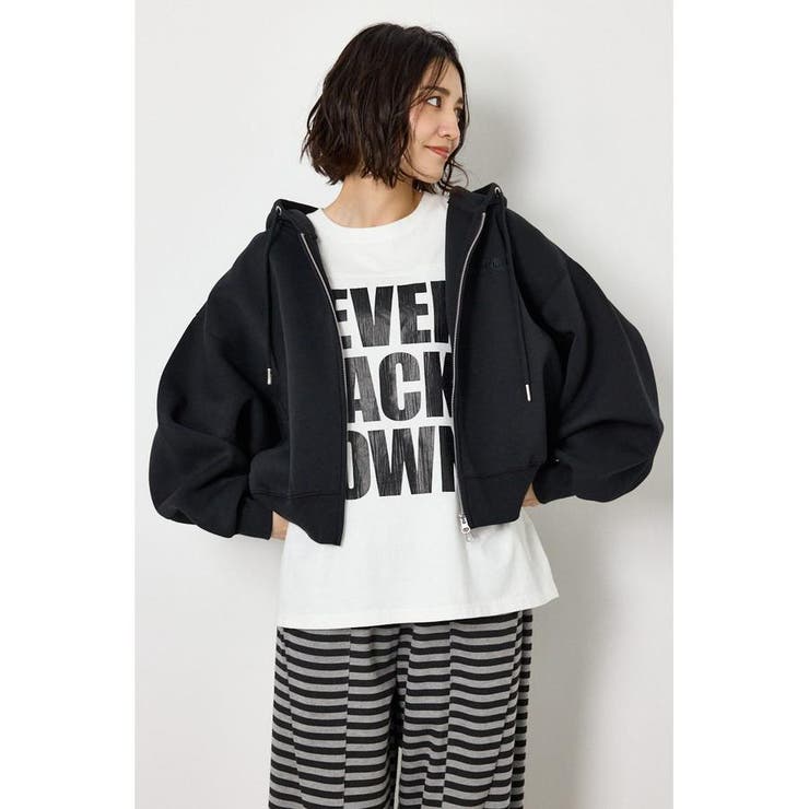 BLK | エンボス W-ZIP ショート パーカー | RODEO CROWNS WIDE BOWL