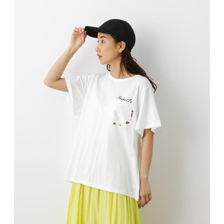 リボンTシャツ ラウンドネック クルーネック リボン S/M/L 1500025S0759_m1_a024.jpg