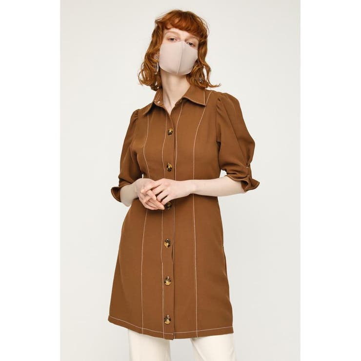 TUCK SLEEVE FRONT BUTTON ワンピース[品番：BJLW0020978]｜SLY