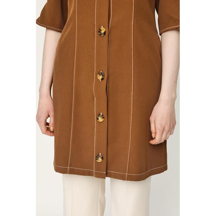 TUCK SLEEVE FRONT BUTTON ワンピース[品番：BJLW0020978]｜SLY