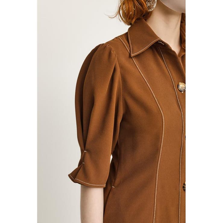 TUCK SLEEVE FRONT BUTTON ワンピース TUCK SLEEVE FRONT BUTTON ワンピース[品番：BJLW0020978]｜SLY