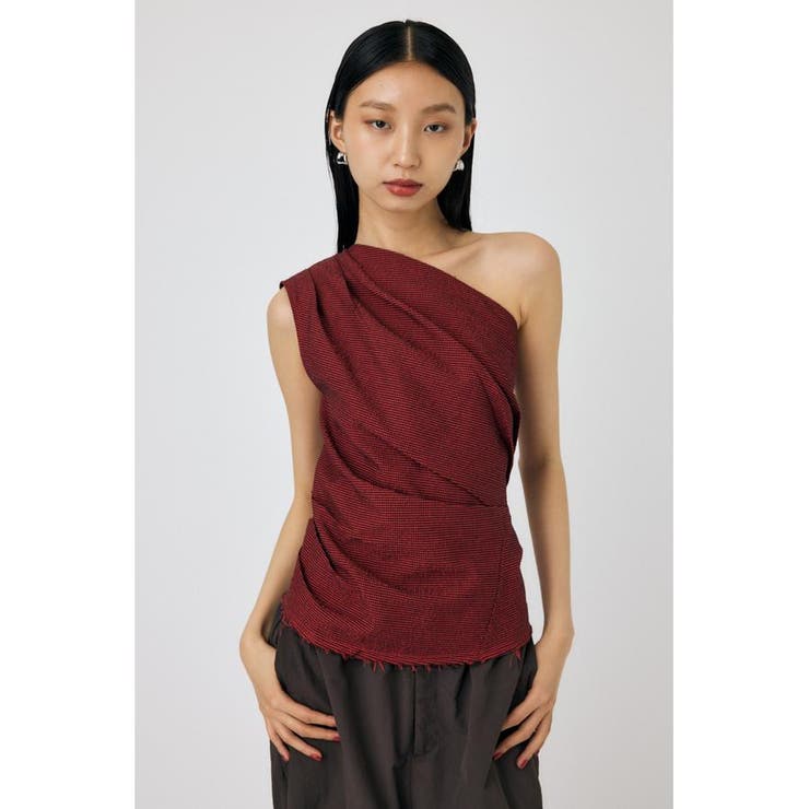 PLAID ONE SHOULDER ブラウス | MOUSSY OUTLET | 詳細画像15 