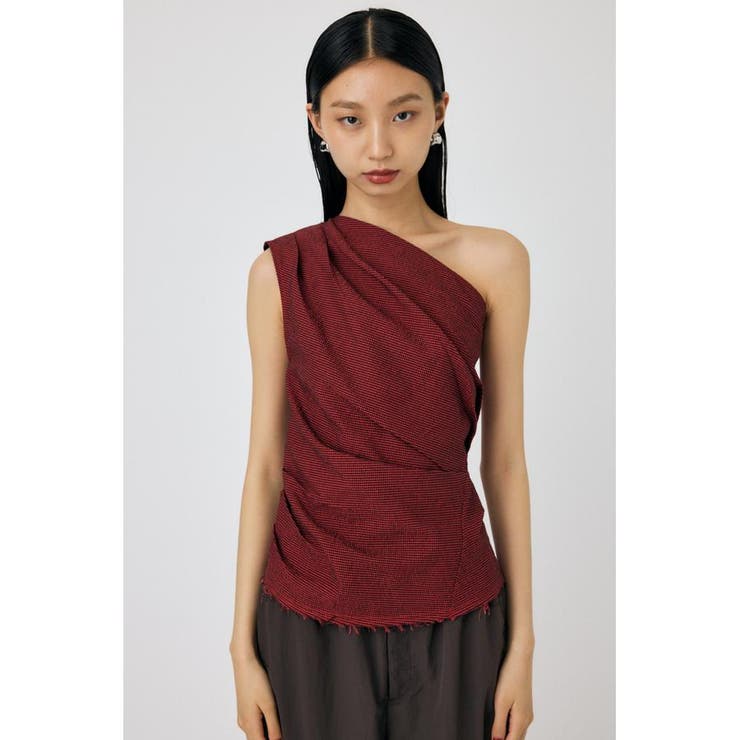 PLAID ONE SHOULDER ブラウス | MOUSSY OUTLET | 詳細画像20 
