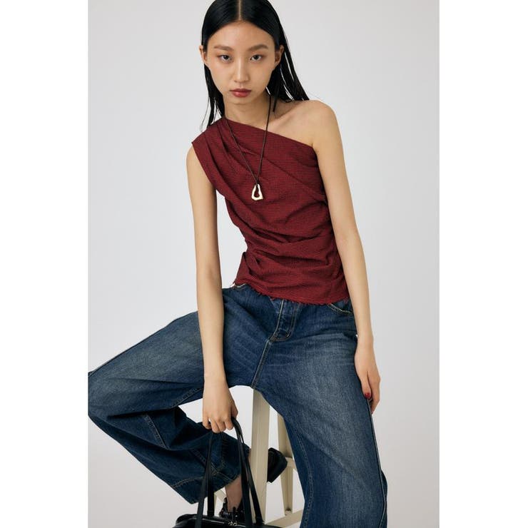 PLAID ONE SHOULDER ブラウス | MOUSSY OUTLET | 詳細画像22 