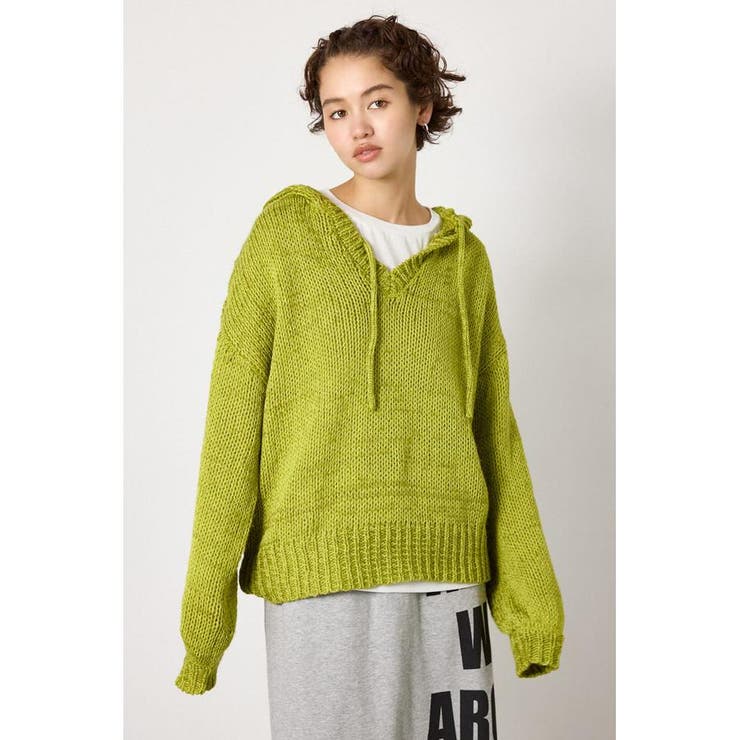 GRN | Vネックニットフーディー | RODEO CROWNS WIDE BOWL