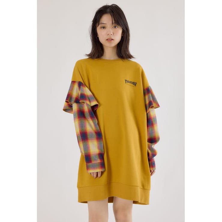 YEL | (THRASHER) リメイクスウェットワンピース | RODEO CROWNS WIDE BOWL