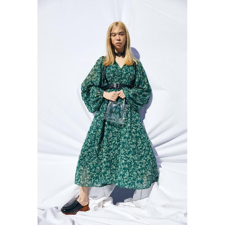 FLORAL VOLUME SLEEVE ドレス[品番：BJLW0022467]｜MOUSSY