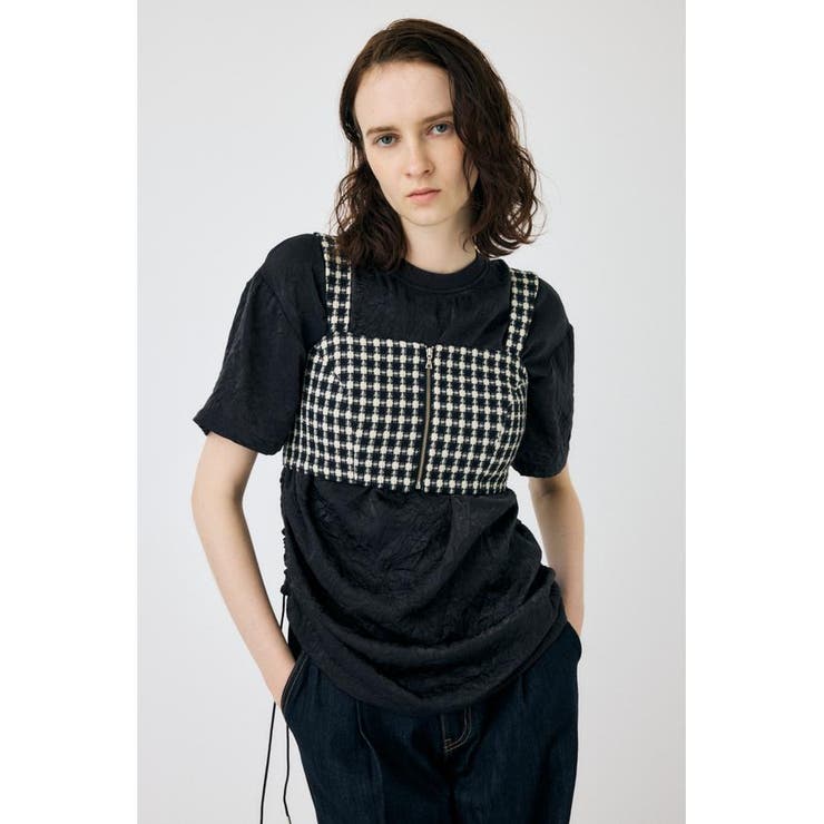 BLK | COMPACT TWEED ビスチェ | MOUSSY OUTLET