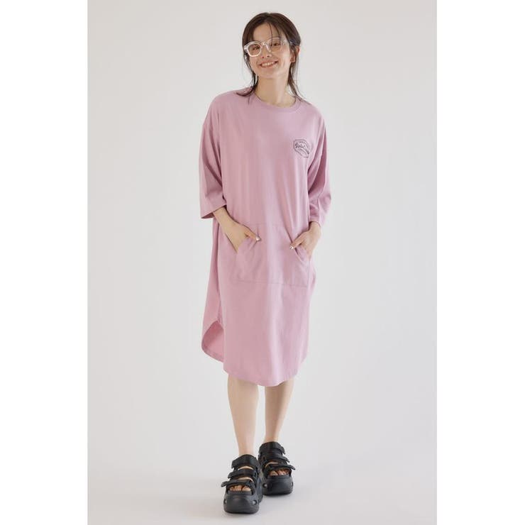 D/PNK3 | コール＆デニムパッチワンピース | RODEO CROWNS WIDE BOWL