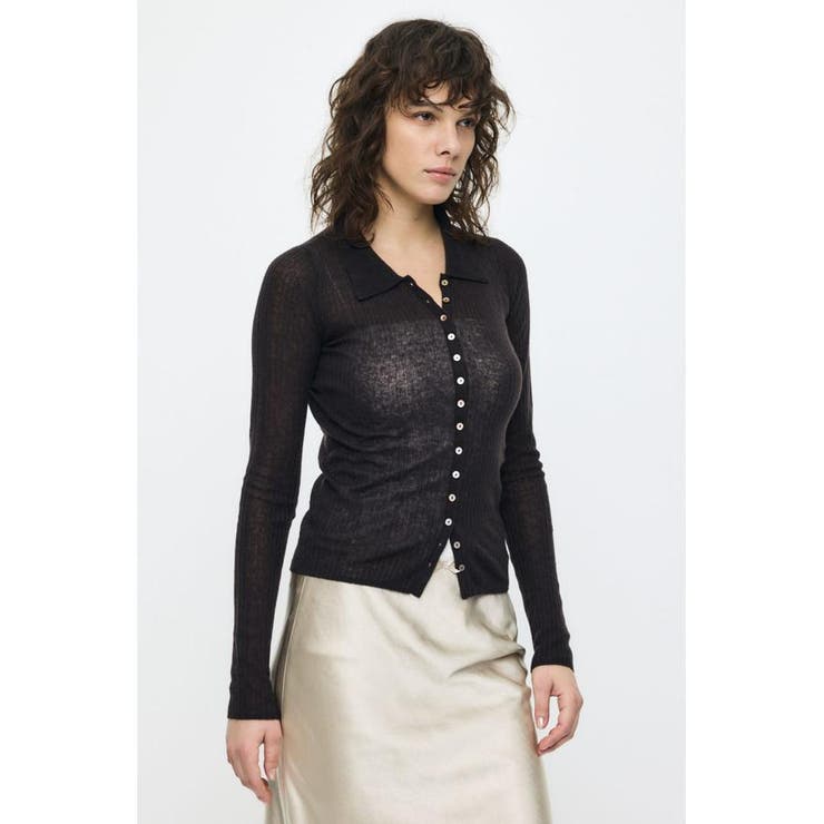 SHEER KNIT SHIRT シャツ | MOUSSY OUTLET | 詳細画像3 