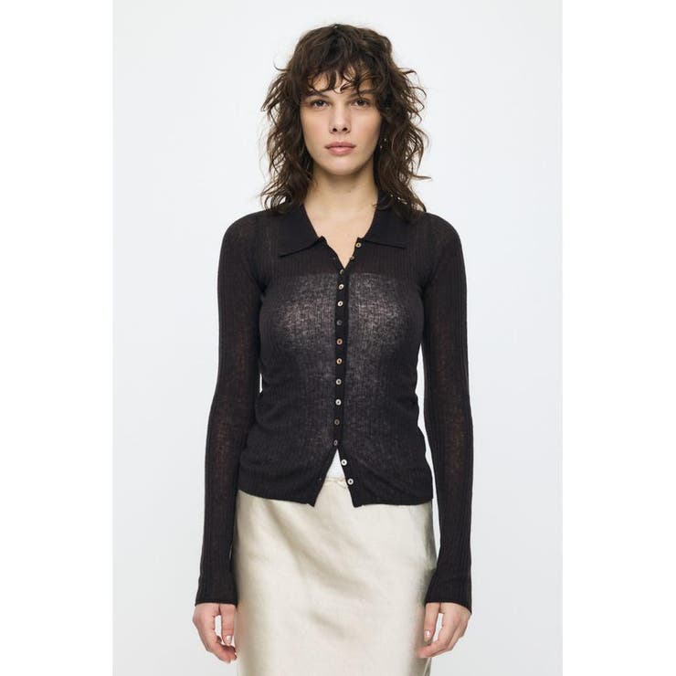 SHEER KNIT SHIRT シャツ | MOUSSY OUTLET | 詳細画像4 