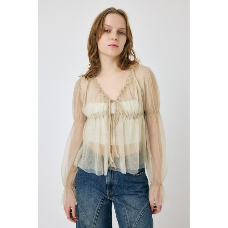 BEG | TULLE LAYERED トップス | MOUSSY OUTLET