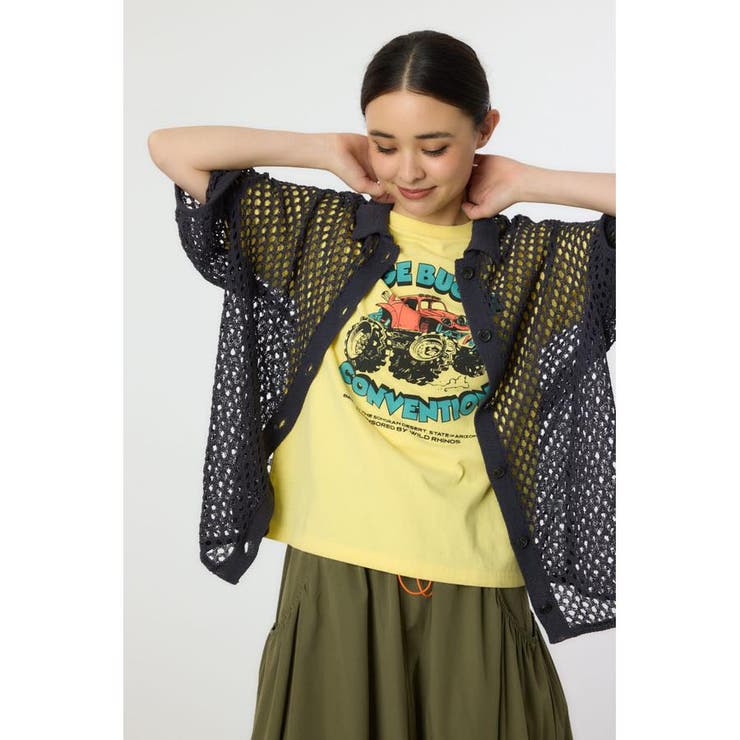 襟付きメッシュニットカーディガン | RODEO CROWNS WIDE BOWL | 詳細画像24 