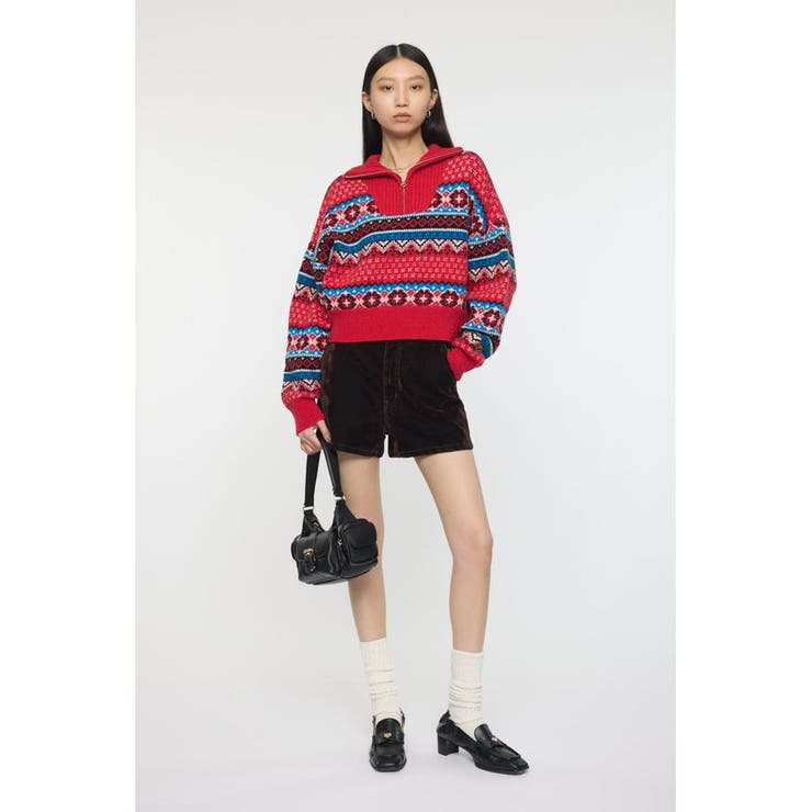 HALF ZIP FAIR ISLE セーター | MOUSSY OUTLET | 詳細画像8 