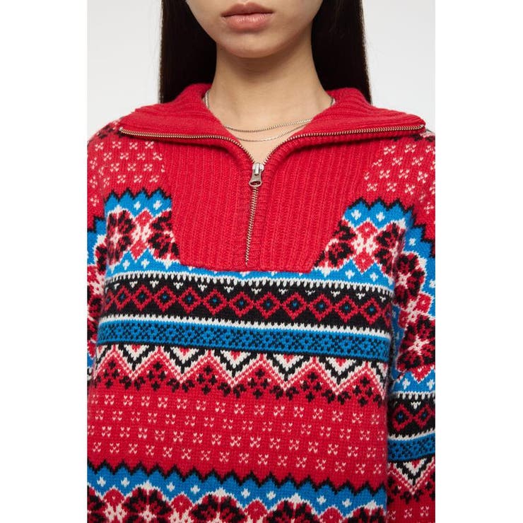 HALF ZIP FAIR ISLE セーター | MOUSSY OUTLET | 詳細画像13 