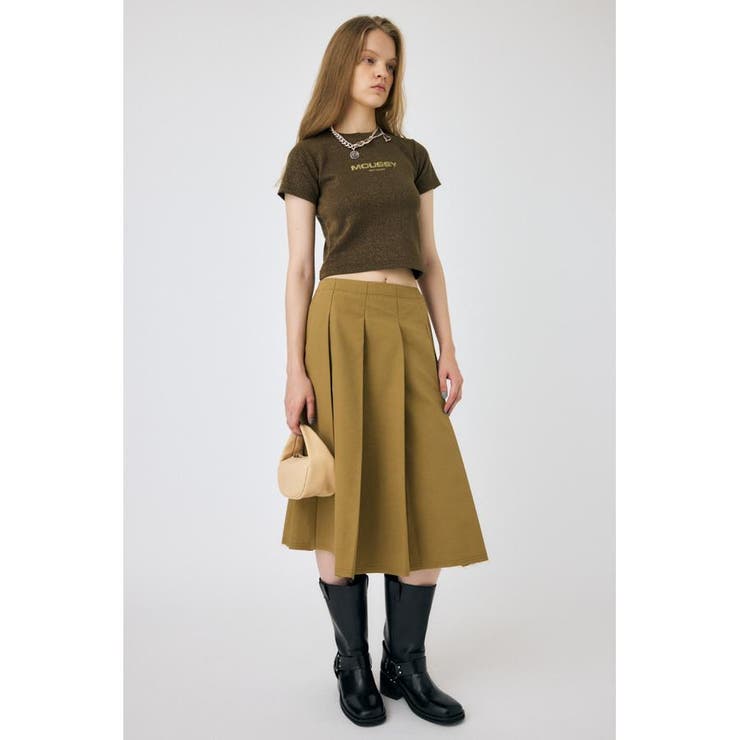 BEG | PLEATS ミディタックスカート | MOUSSY OUTLET
