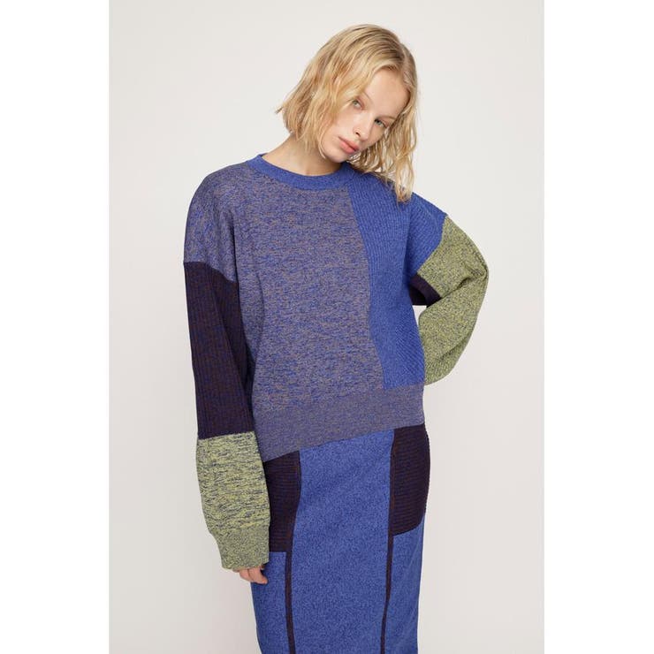 BLOCKING LIGHT KNIT トップス | SLY OUTLET | 詳細画像2 
